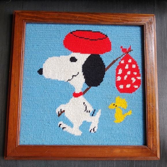 Set 3- Vintage Needlepoint Snoopy Charlie Brown F - Picture 3 of 14